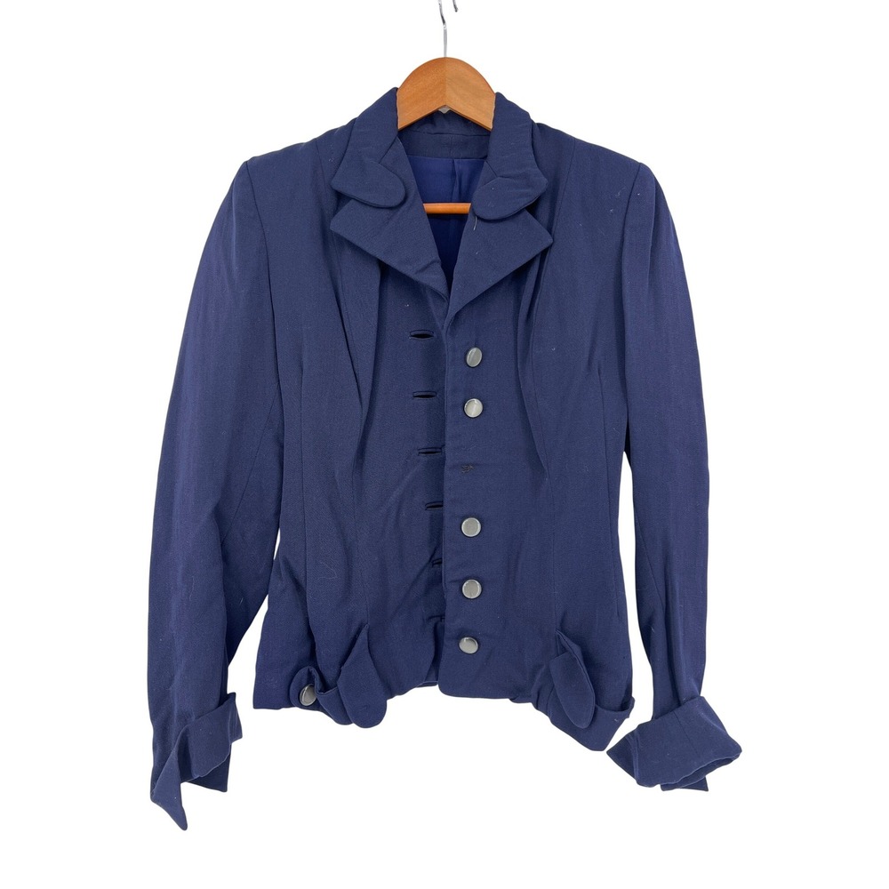 Vintage 1940s Navy Blue Tailored Blazer Jacket‎ WWII Era
